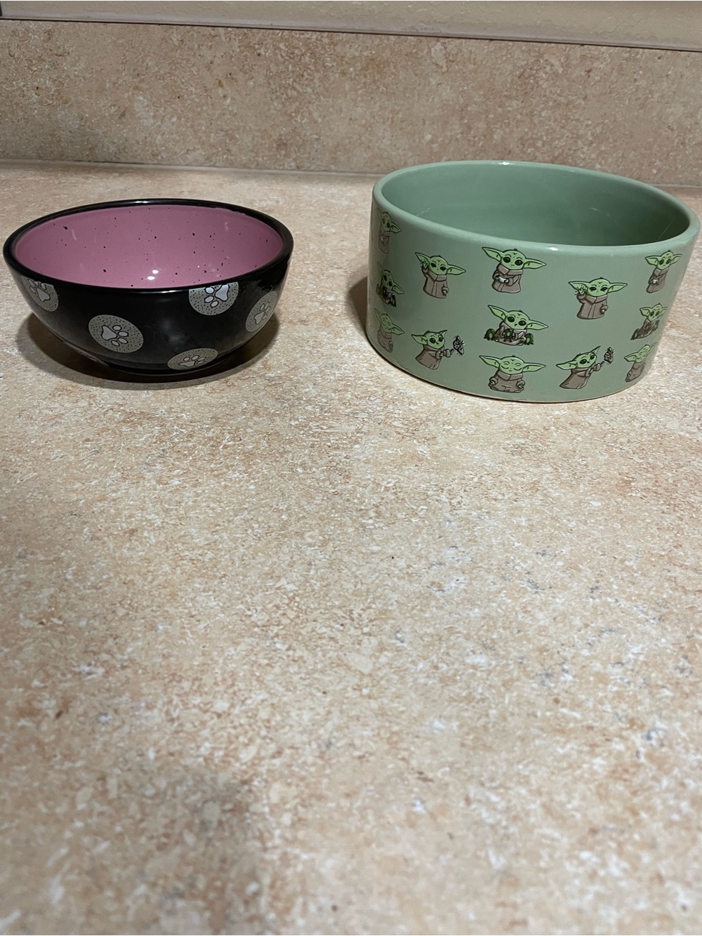 Disney baby grogu pet bowl and   Paw Print bowl